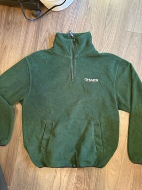 Chaps Men's Dark Green Half-Zip Fleece Pullover